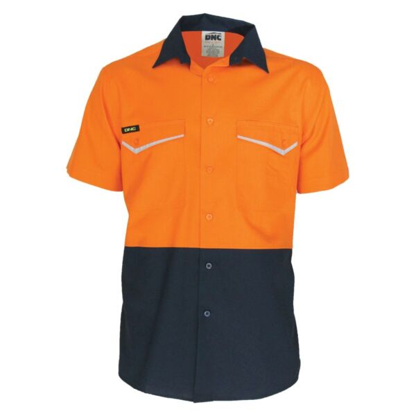 Two Tone RipStop Cotton Cool Short Sleeve Shirt Thumbnail