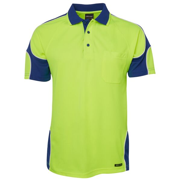 Mens Hi Vis Short Sleeve Arm Panel Polo Thumbnail