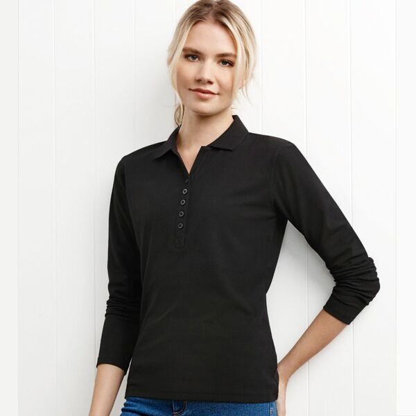 Womens Crew Long Sleeve Polo Thumbnail